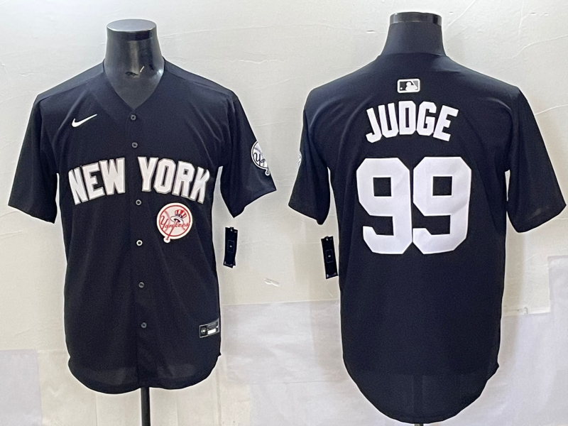 Men 2025 New York Yankees 99 Judge black Nike MLB Jersey style 725009